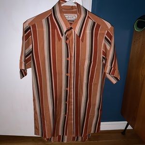 striped button up collared shirt